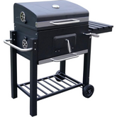 Portable Barbecue Charcoal Grill - Multifunctional Smoker with Adjustable Temperature, Wheels, and Handles for Outdoor Cooking